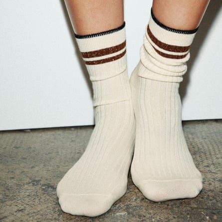Zara RIBBED SOCKS WITH METALLIC STRIPES