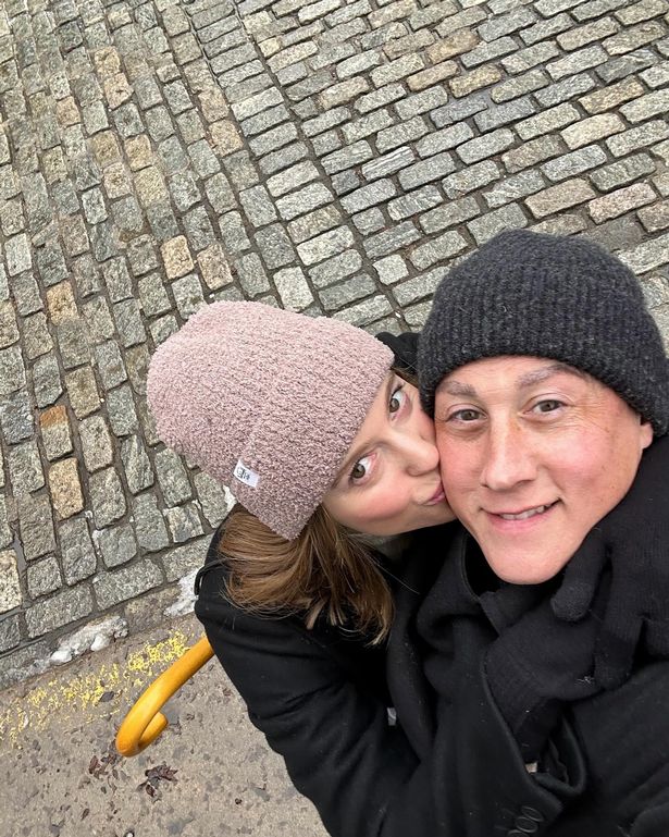 alex bourne and wife lily outside in selfie