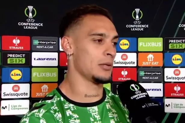 Antony speaks to the media.