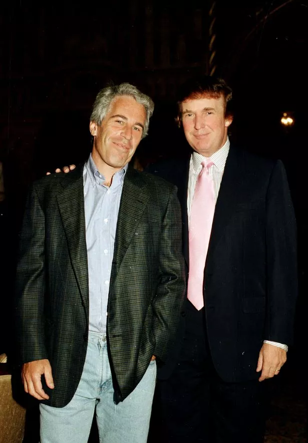 Epstein and Trump at the Mar-a-Lago estate in 1997