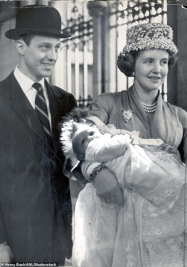 The christening of the couple's son, Charles Edward Pevensey in 1957